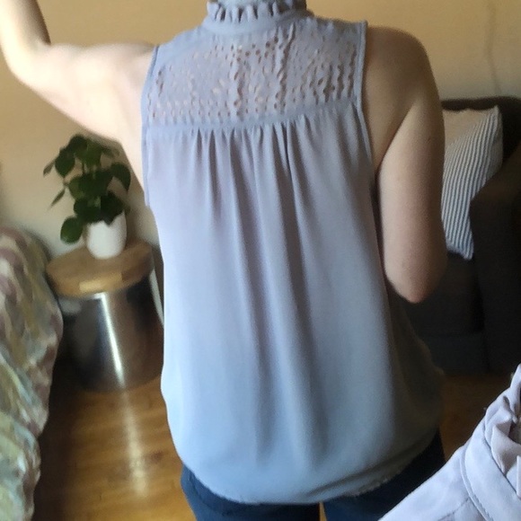 Anthropologie MAEVE lasercut tie front tank blouse - Picture 4 of 7